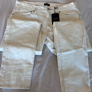 Men’s Club Monaco super slim white denim pants